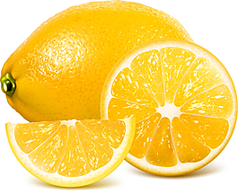 新鲜黄色柠檬矢量