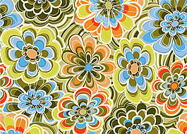 時尚花朵布藝壁紙