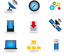 藍色簡單常見圖標矢量素材源文件