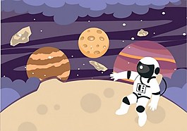 行星宇航員廣告背景