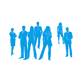 手繪藍色人物元素