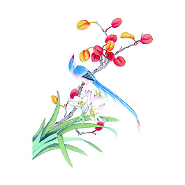 簡約唯美花朵綠草元素