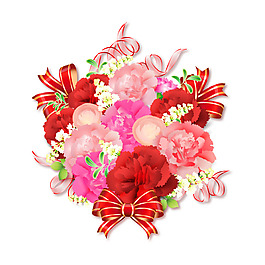 矢量彩色花朵蝴蝶結元素