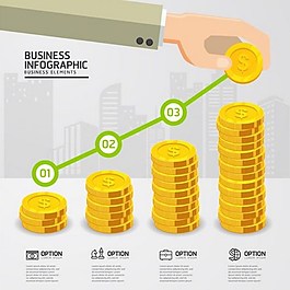 金融行業的信息圖表模板矢量