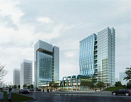 高層商業(yè)建筑效果圖