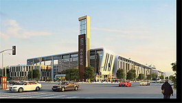 城市廣場(chǎng)道路建筑景觀圖