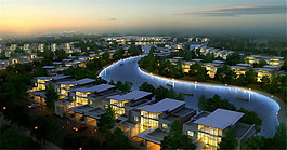 城市建筑綠化全景圖