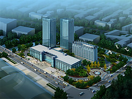 城市建筑道路效果圖