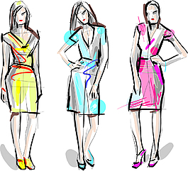 手繪時裝人物插畫