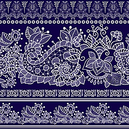 蓝色传统花纹背景