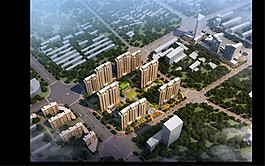 城市建筑街道效果图