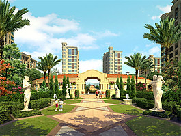 高檔小區(qū)門口綠化帶設(shè)計(jì)