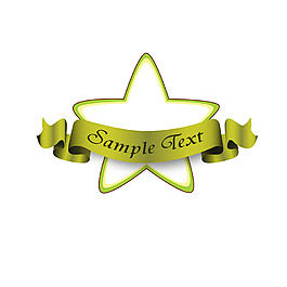 手繪星形飄帶元素