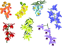 水彩插畫樹枝花朵矢量素材
