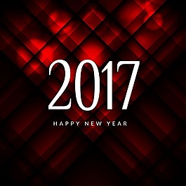 抽象造型新年2017紅背景