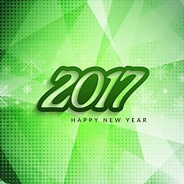 綠色新年2017幾何背景