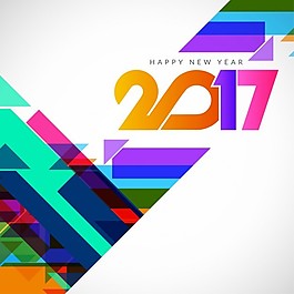 新年背景2017幾何色彩豐富的形狀