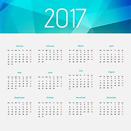 多邊形的日歷2017