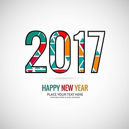 七彩几何新年背景