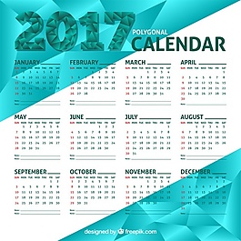 多邊形的日歷2017