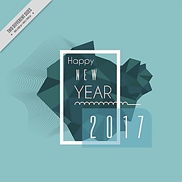 藍(lán)色新年背景與抽象的形狀