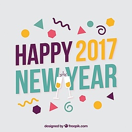 孟菲斯風(fēng)情新年快樂(lè)2017背景