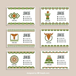 帶有綠色元素的扁平公司名片