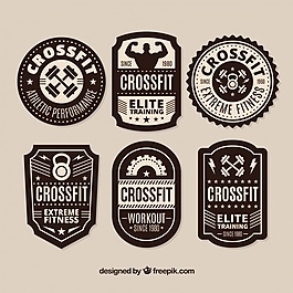 黑與白的CrossFit的標簽集合