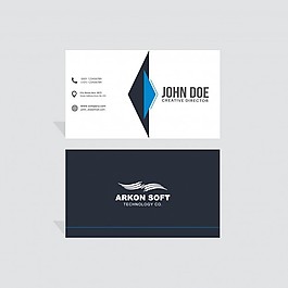 White，黑色和藍(lán)色名片