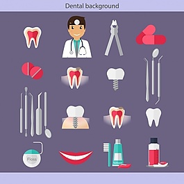 牙科護理圖標集