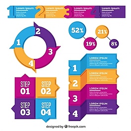 顏色的集合元素的infography