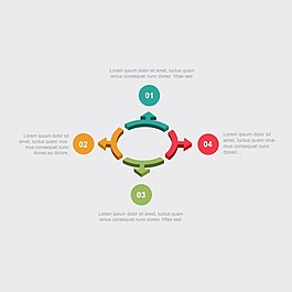 豐富多彩的三維圓形infography