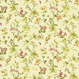 黃色花草圖案壁紙