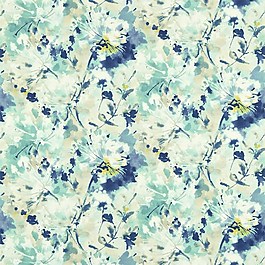 藍(lán)色水墨花朵圖案壁紙
