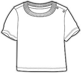 短袖服裝白色線稿設(shè)計(jì)矢量素材