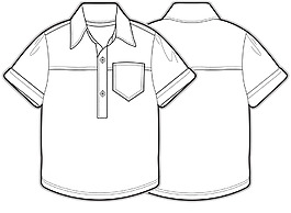 休閑短袖春秋服裝設計線稿矢量素材