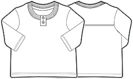 圓領(lǐng)紐扣春秋服裝設(shè)計(jì)線稿矢量素材