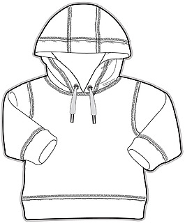 衛(wèi)衣兒童服裝設(shè)計秋冬裝線稿矢量素材