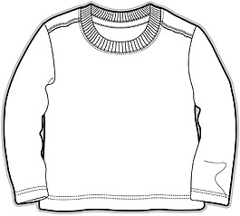 長袖兒童服裝設計秋冬裝線稿矢量素材
