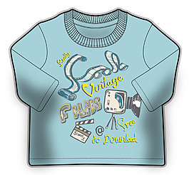 藍色外太空衣服卡通服裝設(shè)計素材矢量