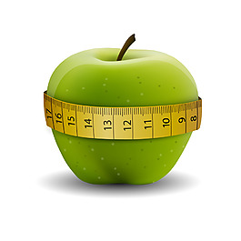 手繪蘋果尺子元素
