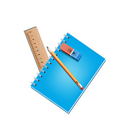 手繪尺子筆記本元素