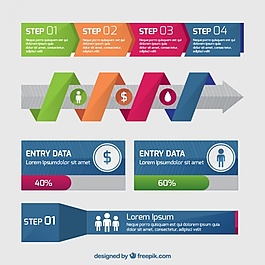 有用的信息圖表的旗幟在平面設(shè)計(jì)