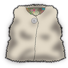 無袖毛絨外套女寶寶服裝設(shè)計(jì)彩色矢量原稿