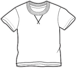 圓領(lǐng)短袖秋冬款男孩服裝設(shè)計(jì)線稿矢量素材