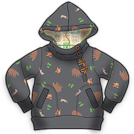 灰色衛(wèi)衣秋冬款服裝設(shè)計(jì)男孩矢量素材