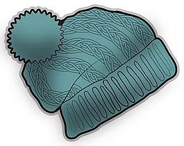 綠色毛線帽小男孩服裝設計彩色圖案