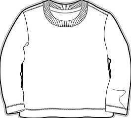 圆领小男孩服装设计矢量素材