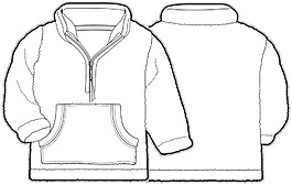 長袖圓領(lǐng)小男孩服裝設(shè)計(jì)線稿矢量素材