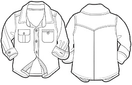 休閑外套小男孩服裝設(shè)計(jì)線稿矢量素材